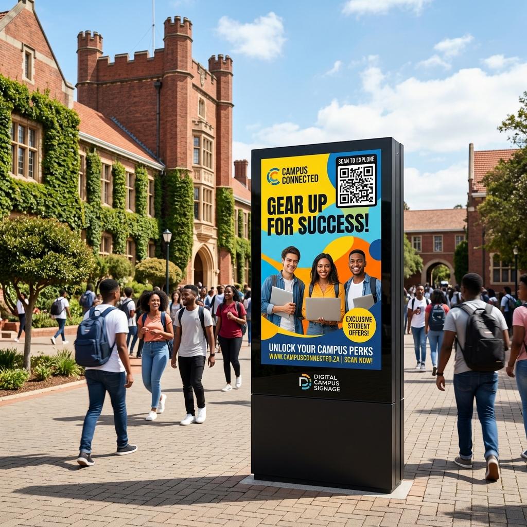 Vision Display 4K Totem on South African Campus Walkway